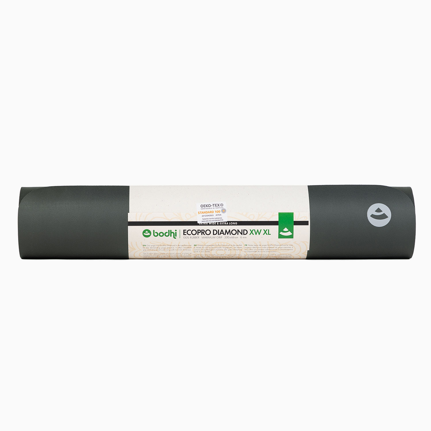 Yogamatte EcoPro Diamond XL XW Naturkautschuk Schiefergrau